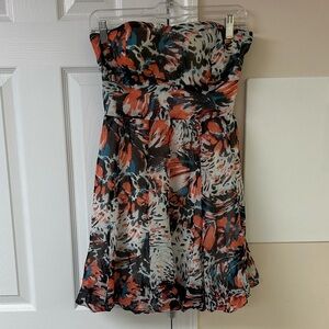 Charlotte Russe Floral Strapless Dress Y2K